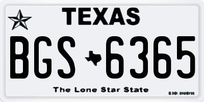 TX license plate BGS6365