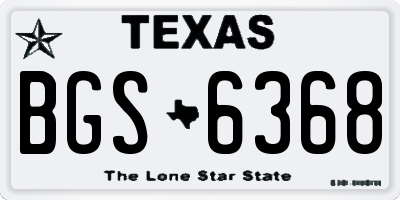 TX license plate BGS6368