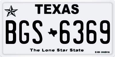 TX license plate BGS6369