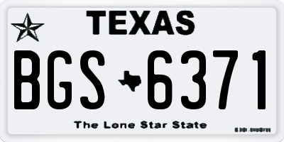 TX license plate BGS6371
