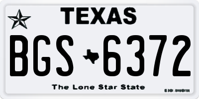 TX license plate BGS6372