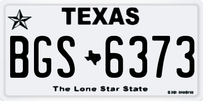 TX license plate BGS6373