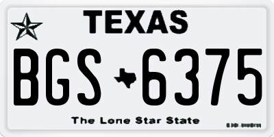 TX license plate BGS6375
