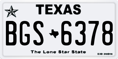 TX license plate BGS6378