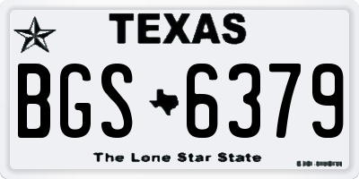 TX license plate BGS6379
