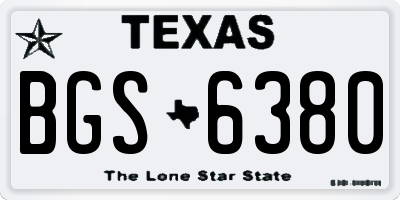 TX license plate BGS6380