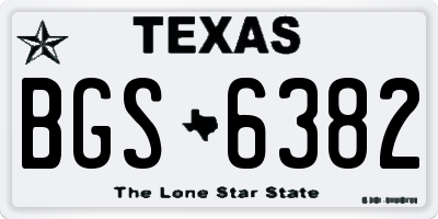 TX license plate BGS6382