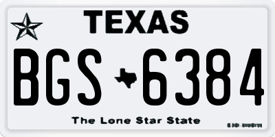 TX license plate BGS6384