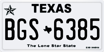 TX license plate BGS6385