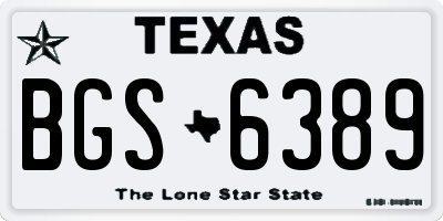 TX license plate BGS6389