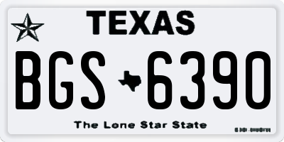 TX license plate BGS6390