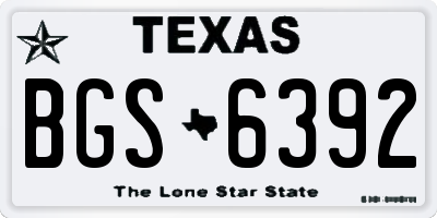 TX license plate BGS6392