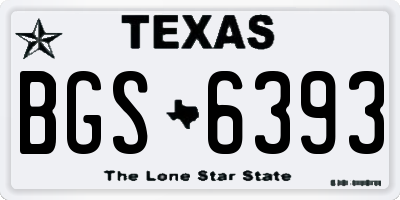 TX license plate BGS6393