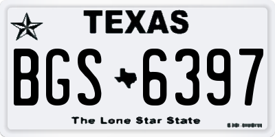 TX license plate BGS6397