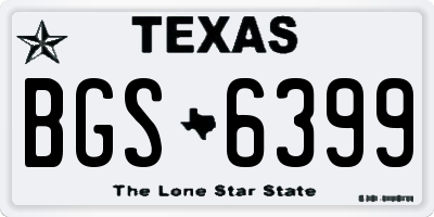 TX license plate BGS6399