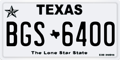 TX license plate BGS6400