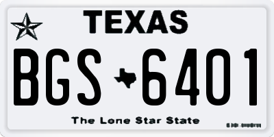 TX license plate BGS6401
