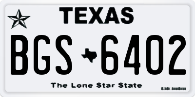 TX license plate BGS6402