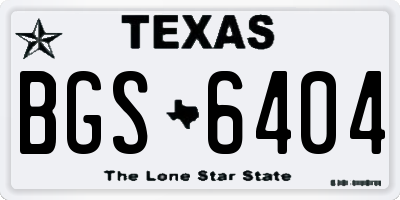 TX license plate BGS6404
