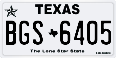 TX license plate BGS6405