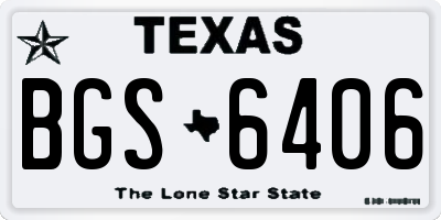 TX license plate BGS6406