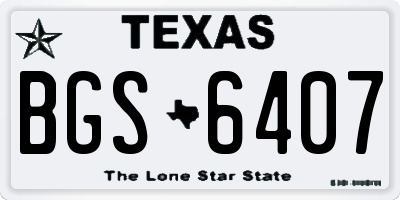 TX license plate BGS6407