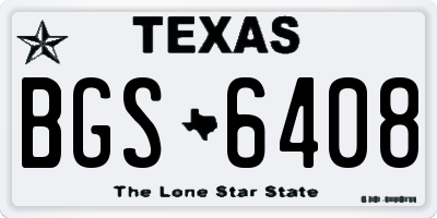 TX license plate BGS6408