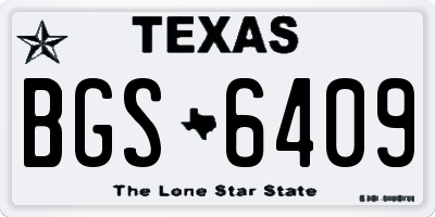 TX license plate BGS6409