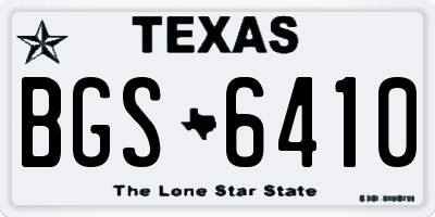 TX license plate BGS6410