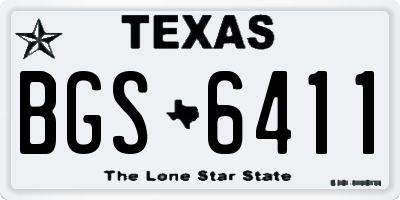 TX license plate BGS6411