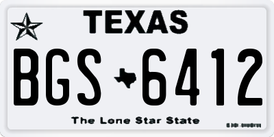 TX license plate BGS6412