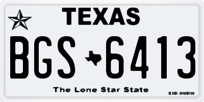 TX license plate BGS6413