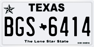 TX license plate BGS6414