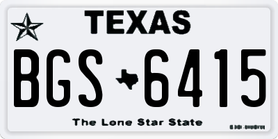 TX license plate BGS6415