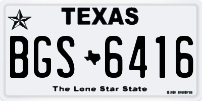 TX license plate BGS6416