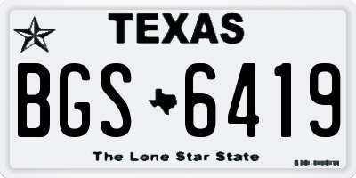 TX license plate BGS6419