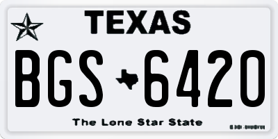 TX license plate BGS6420