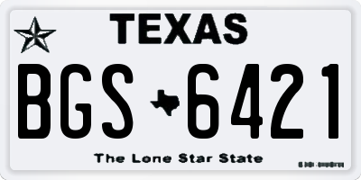 TX license plate BGS6421