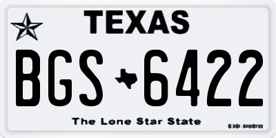 TX license plate BGS6422