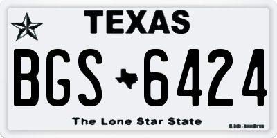TX license plate BGS6424