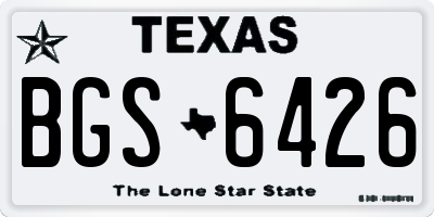 TX license plate BGS6426