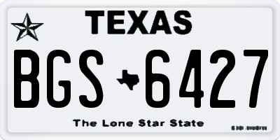 TX license plate BGS6427