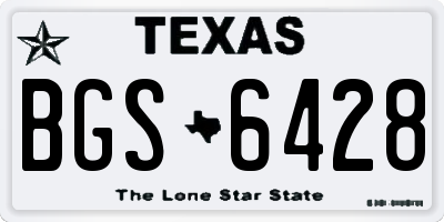 TX license plate BGS6428