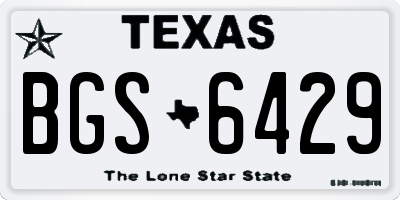 TX license plate BGS6429