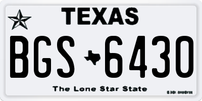 TX license plate BGS6430