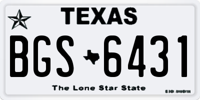TX license plate BGS6431