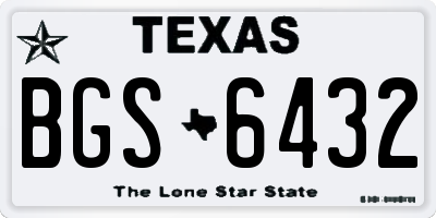 TX license plate BGS6432