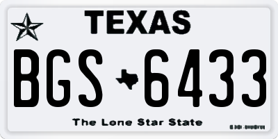 TX license plate BGS6433