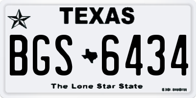 TX license plate BGS6434