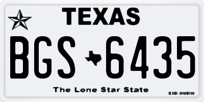 TX license plate BGS6435
